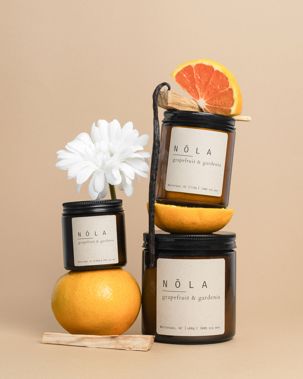 grapefruit & gardenia candles